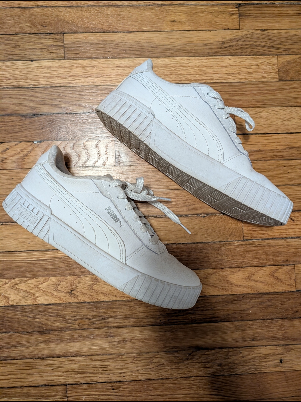 Puma Women's White Platform Casual Sneakers - Size 9